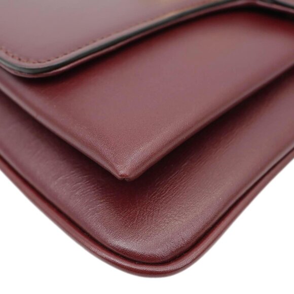 Gucci  Arli Flap Small Vitello Palmellato Lux Leather Crossbody Bag Burgundy - Picture 6 of 15